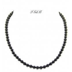 Smooth obsidian necklace 6mm