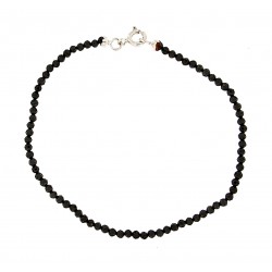 Faceted obsidian bracelet 2mm