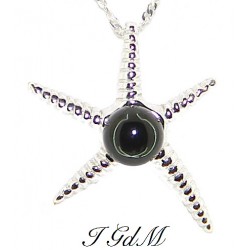 Obsidian starfish pendant
