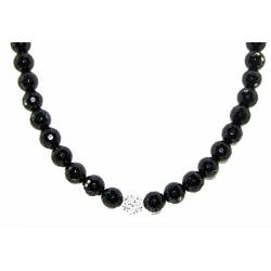Faceted obsidian 10mm