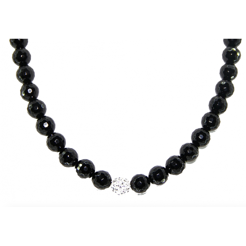 Faceted obsidian 10mm