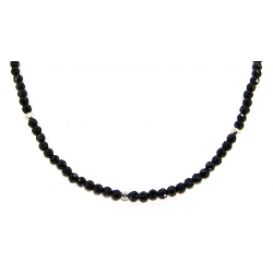 Faceted obsidian necklace 4mm