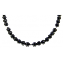 Smooth obsidian necklace 8mm