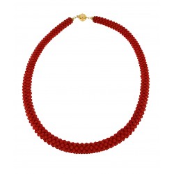 Collana corallo rosso tessita