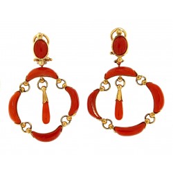 Red coral earring