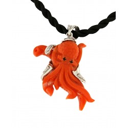 Octopus  coral pendant