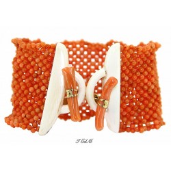 Coral and ivory coral bracelet