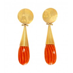 Coral drop earrings engraved
