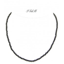 Faceted obsidian necklace 3mm
