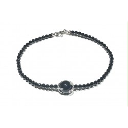Faceted obsidian bracelet...