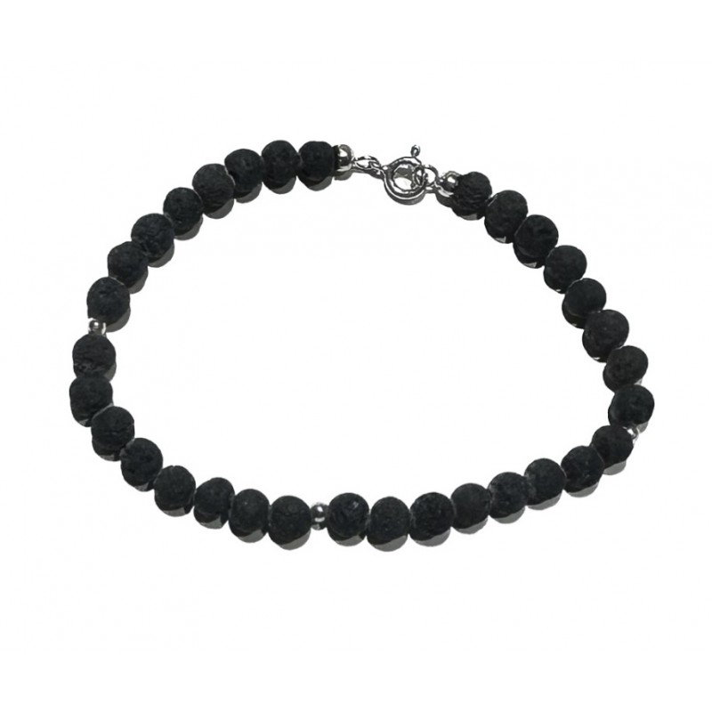 6 mm Stromboli lava bracelet