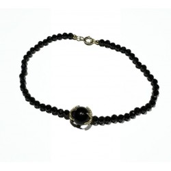 Faceted obsidian bracelet...