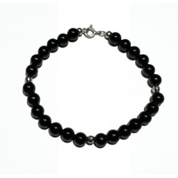 Smooth obsidian bracelet 6mm