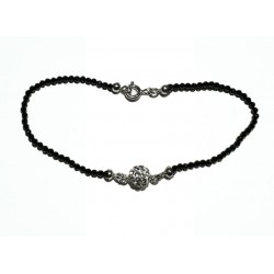Faceted obsidian bracelet 2mm