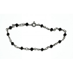 Faceted obsidian bracelet 3mm