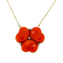 Coral hearts necklace