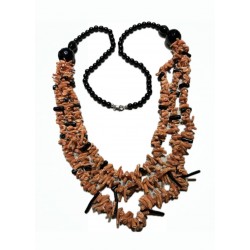 Necklace coral and obsidian