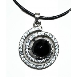 Obsidian pendant and cubic...