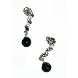 Obsidian earring and cubic...