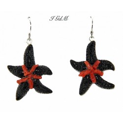 Obsidian starfish and coral...