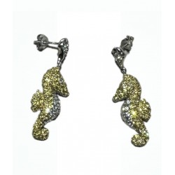 Zircon seahorse earring