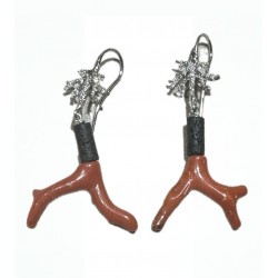 Coral branch earring