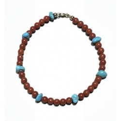 Coral and turquoise bracelet