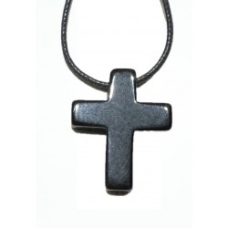 Obsidian cross pendant