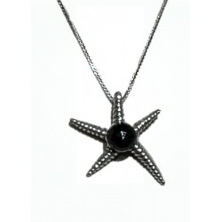 Obsidian starfish pendant