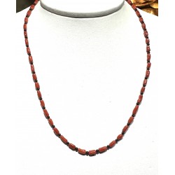 Collana corallo e ossidiana
