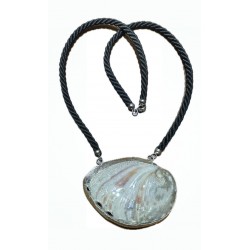 Silver-tone shell necklace