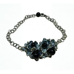 Bracciale fiori con ossidiana