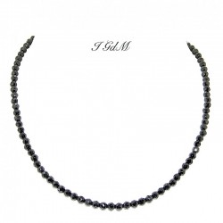 Faceted obsidian necklace 4 mm