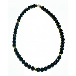 Faceted obsidian necklace