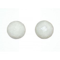 Faceted white coral button...