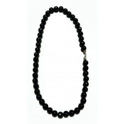 Faceted obsidian necklace