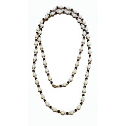 Pink coral and garnet necklace