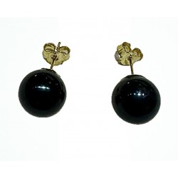 Flat obsidian earring