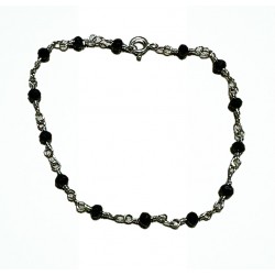 Bracciale ossidiana sfacc. 4mm
