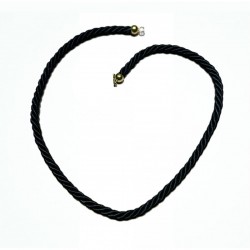 Braided black cord necklace