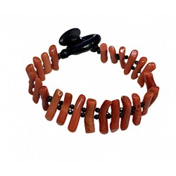 Bracciale corallo e ossidiana