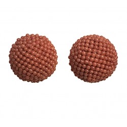 Coral button earring