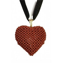 Coral heart pendant