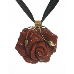 Coral rose pendant