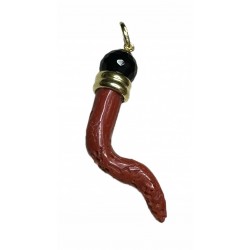 Coral horn pendant