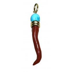 Coral horn pendant