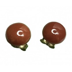 Orecchino bottone corallo
