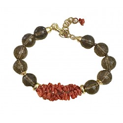 Quartz and coral bracelet