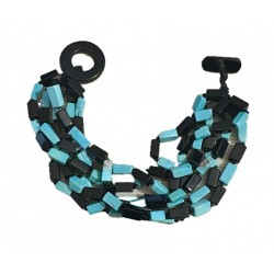 Bracciale turchese e ossidiana