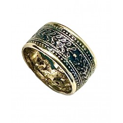 Anello fascia oro e bronzo